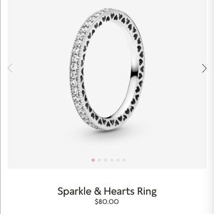 Pandora Sparkle and hearts ring